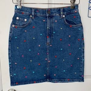 And Other Story Denim polka dot skirt Sz 6